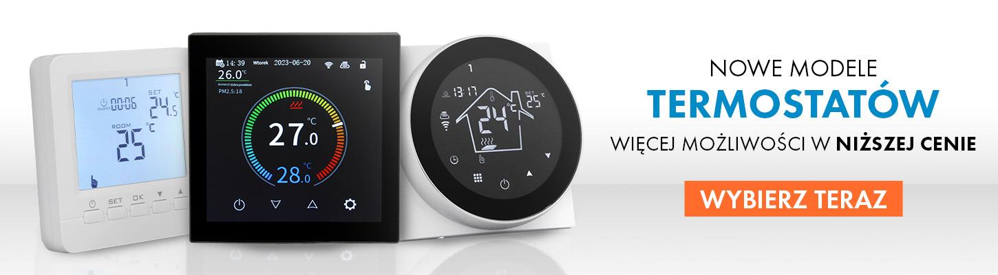 Three different thermostats with electronic displays