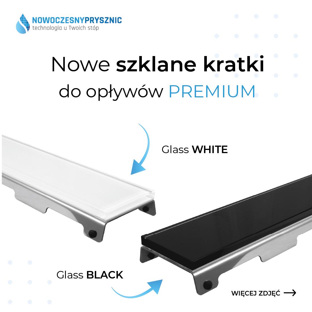 Glass drain covers in black and white